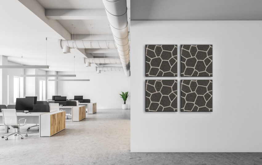 White open space office interior, mock up wall
